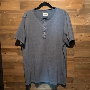 Taylor Stitch Heavy Bag Henley Slate Blue Henley Shirt
